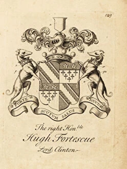Castle Hill Gallery: Coat of arms of the Right Honourable Hugh Fortescue, 1st Earl Clinton, Lord Clinton