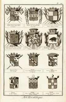 Coat Of Arm Gallery: Coats of arms of the French dignitaries, 18th century. 1763 (engraving)