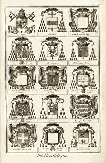 Coat Of Arm Gallery: Coats of arms of religious ranks. 1763 (engraving)