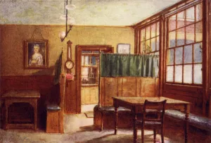 Coffee-room of Old Bell Inn, Holborn, 1897 (colour litho) Coffee-room of Old Bell Inn, Holborn, 1897 (colour litho)