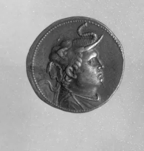 Coin minted by Ptolemy I (367BC- 283BC) showing Alexander the Great (356BC- 323BC Coin minted by Ptolemy I (367BC- 283BC) showing Alexander the Great (356BC- 323BC