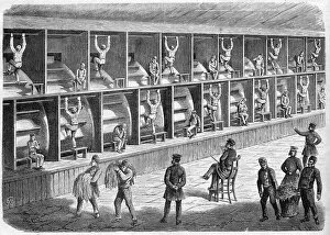 Coldbath Fields Prison - House of Correction in London - the treadmill - Coldbath Fields - London Engraving 1868
