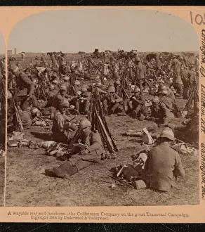 Coldstream Guards resting, South Africa, 1900 circa (b/w photo) Coldstream Guards resting, South Africa, 1900 circa (b/w photo)