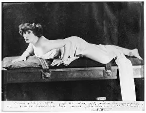 Authors, Poets, Philosophers & Reformers Gallery: Colette (1873-1954) posing, 1909 (see also 215403) (b / w photo)