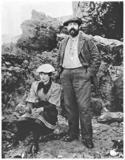 Belle Ile Gallery: Colette (1873-1954) and Willy (1859-1931) at Belle-Ile, summer 1894 (b / w photo)
