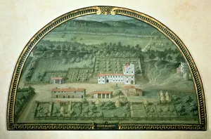Colle Salvetti, from a series of lunettes depicting views of the Medici villas, 1599 (tempera on panel) Colle Salvetti, from a series of lunettes depicting views of the Medici villas, 1599 (tempera on panel)