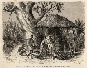 The collection of the ants, a straw roof is erected above the ant The collection of the ants, a straw roof is erected above the ant