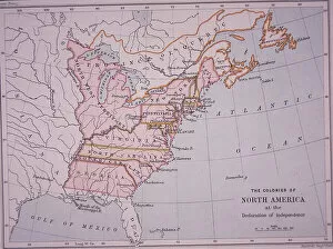 The Colonies of North America at the Declaration of Independence (colour litho)