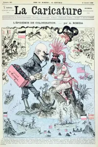 The Colonisation Epidemic, from La Caricature, engraved by Yves & Barret The Colonisation Epidemic, from La Caricature, engraved by Yves & Barret