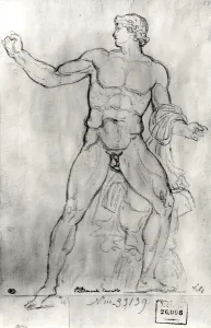 Colossus of Monte Cavallo (black pencil on paper) (b/w photo) Colossus of Monte Cavallo (black pencil on paper) (b/w photo)
