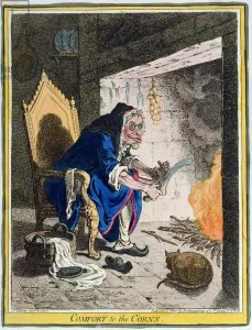 Comfort to the Corns, published by Hannah Humphrey in 1800 (hand-coloured etching) Comfort to the Corns, published by Hannah Humphrey in 1800 (hand-coloured etching)
