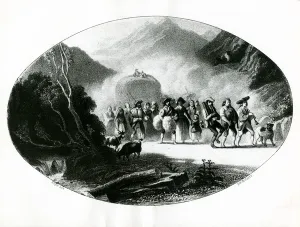 Coming back from the harvest, 1842 (litho) (b/w photo) Coming back from the harvest, 1842 (litho) (b/w photo)