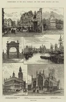 Park Gate Gallery: Commencement of the Hull, Barnsley, and West Riding Railway and Dock (engraving)