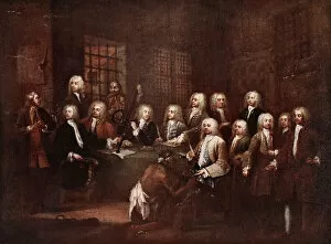 Secolo Xviii Gallery: A committee of the House of Commons at the Fleet Prison, 1729
