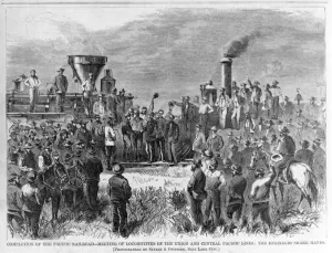 Completion of the Pacific Railroad - Meeting of Locomotives of the Union Completion of the Pacific Railroad - Meeting of Locomotives of the Union