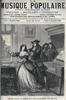 The composer George Frederick Handel (Georg Friedrich Handel, 1685-1759) threatening Francesca Cuzzoni (1696-1778) The composer George Frederick Handel (Georg Friedrich Handel, 1685-1759) threatening Francesca Cuzzoni (1696-1778)