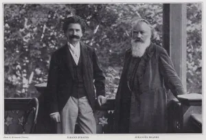 Composers Johann Strauss the Younger and Johannes Brahms, Vienna (b/w photo) Composers Johann Strauss the Younger and Johannes Brahms, Vienna (b/w photo)