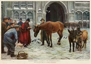 Condemned, a scene at the London Guildhall (colour litho)