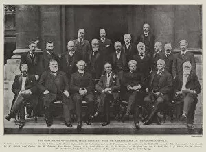 The Conference of Colonial Prime Ministers with Mr Chamberlain at the Colonial Office (b / w photo)