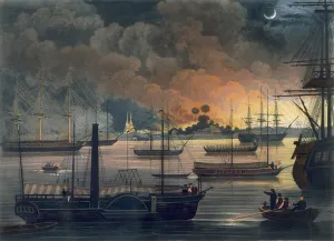 The Conflagration of Dalla on the Rangoon River, plate 17 from Rangoon Views The Conflagration of Dalla on the Rangoon River, plate 17 from Rangoon Views