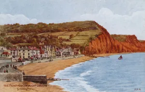 The Front from Connaught Gardens, Sidmouth (colour litho) The Front from Connaught Gardens, Sidmouth (colour litho)