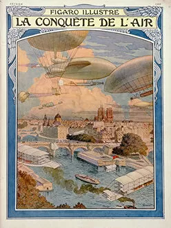 Transport,travellers & Immigrants Gallery: The Conquest of the Air, 1909 (colour litho)