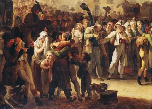 The Conscripts of 1807 Marching Past the Gate of Saint-Denis, detail of the conscripts The Conscripts of 1807 Marching Past the Gate of Saint-Denis, detail of the conscripts