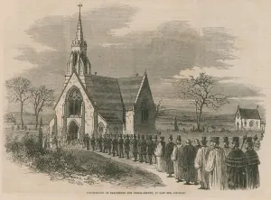 Consecration of Marylebone new burial ground (engraving) Consecration of Marylebone new burial ground (engraving)