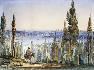 Constantinople from Eyub, (pencil and watercolour on paper) Constantinople from Eyub, (pencil and watercolour on paper)