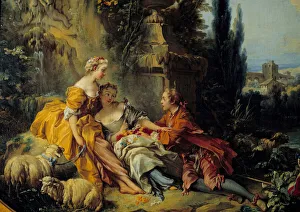 Conversation Champetre Painting by Francois Boucher (1703-1770) 18th century Conversation Champetre Painting by Francois Boucher (1703-1770) 18th century