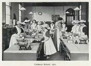 Schools Collection: Cookery School, 1911 (b / w photo)