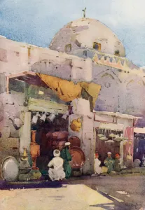 Ella Du Cane Gallery: Coppersmiths Bazaar, Cairo (colour litho)