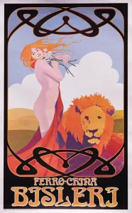Copy of a 1909 poster advertising Bisleri (colour litho) Copy of a 1909 poster advertising Bisleri (colour litho)