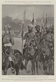 The Coronation of Their Majesties, the Indian Escort in the Procession (litho)