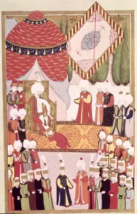 The Coronation of Sultan Selim I (1466-1520) from the Hunername by Lokman The Coronation of Sultan Selim I (1466-1520) from the Hunername by Lokman