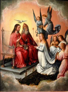 The coronation of the Virgin, 1496-1504 (oil on wood) The coronation of the Virgin, 1496-1504 (oil on wood)