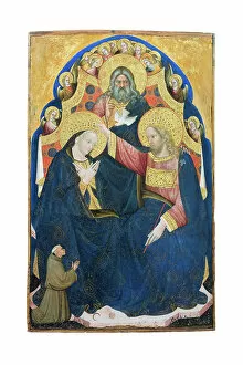 Religious Imagery Gallery: Coronation of the Virgin with donor of the franciscan order, Niccolo di Pietro