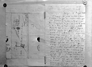 Correspondence written by Giuseppe Verdi (pen & ink on paper) (b/w photo) Correspondence written by Giuseppe Verdi (pen & ink on paper) (b/w photo)