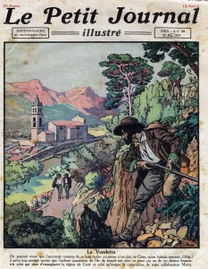 Corsican Gallery: Corsican banditry: a Corsican bandit, hides in the Corsican maquis in the region of Corte