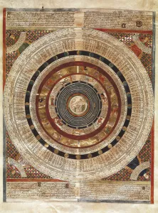 Cosmographie: representation of the Earth as an astronomer with an astrolabe Cosmographie: representation of the Earth as an astronomer with an astrolabe