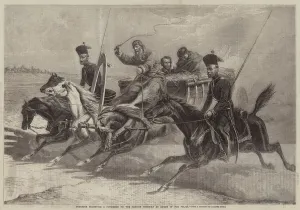 Cossacks escorting a Foreigner to the Russian Frontier by Order of the Police (engraving) Cossacks escorting a Foreigner to the Russian Frontier by Order of the Police (engraving)