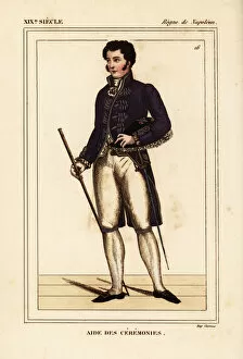 France Francais Francaise Francaises Gallery: Costume of an Aide des Ceremonies, Napoleonic era. Handcoloured lithograph by Leopold Massard