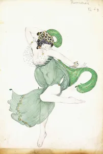 Costume design for Bacchanale, soloist ballerina Costume design for Bacchanale, soloist ballerina