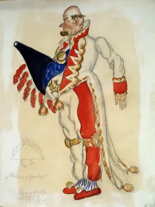 Costume design for The Flea, by Yevgeny Zamyatin, 1924 (gouache on paper) Costume design for The Flea, by Yevgeny Zamyatin, 1924 (gouache on paper)