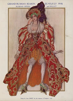 Costume design by Leon Bakst for Potiphar's wife in a Ballets Russes production of Richard Strauss ballet