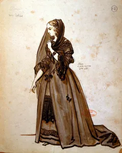 Costume design for the role of Dona Elvire in an 1847 production of Don Juan' Costume design for the role of Dona Elvire in an 1847 production of Don Juan'