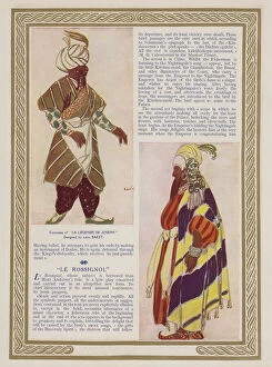Costume designs by Leon Bakst for a Ballets Russes production of Ricards Strauss ballet Josephslegende (colour litho)