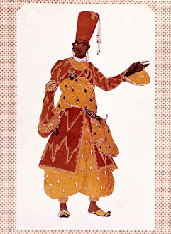 Costume of the great Eunuch draws by Lev Samoilovich Rosenberg called Leon Bakst