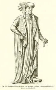 Costume of Philip the Good, with Hood and 'Cockade.' (engraving) Costume of Philip the Good, with Hood and 'Cockade.' (engraving)