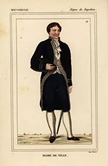 Cravate Gallery: Costume of a town mayor, Napoleonic era. Handcoloured lithograph by Leopold Massard from Le